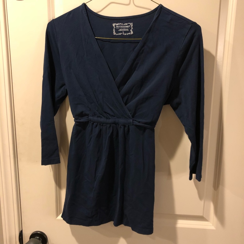 Motherhood maternity navy nursing shirt Large L
